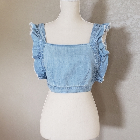 Cooperative Tops - Cooperative denim crop top size Medium